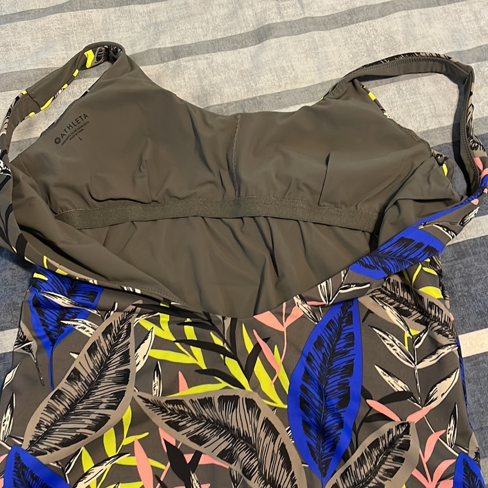 Athleta Green and Blue One Piece Swimsuit Sleek Fit - Picture 5 of 7